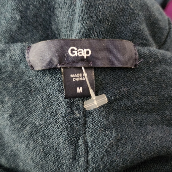 Gap Dark Teal Wool Blend Lightweight Sweater Women's Medium M V-Neck Minimalist - Picture 6 of 8